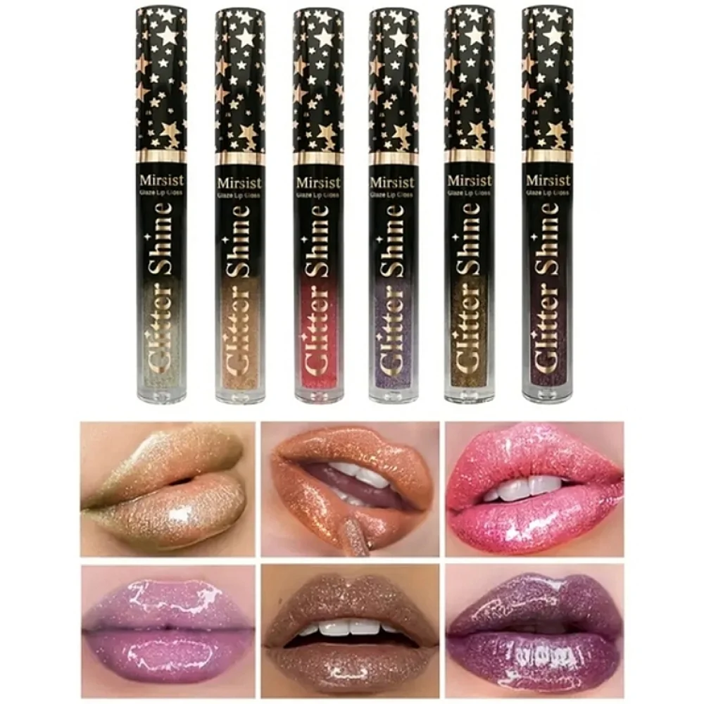🆕GLITTER GLAZE HIGH SHINE FULL COVERAGE SHIMMER LIPGLOSS BOXED SET OF 6